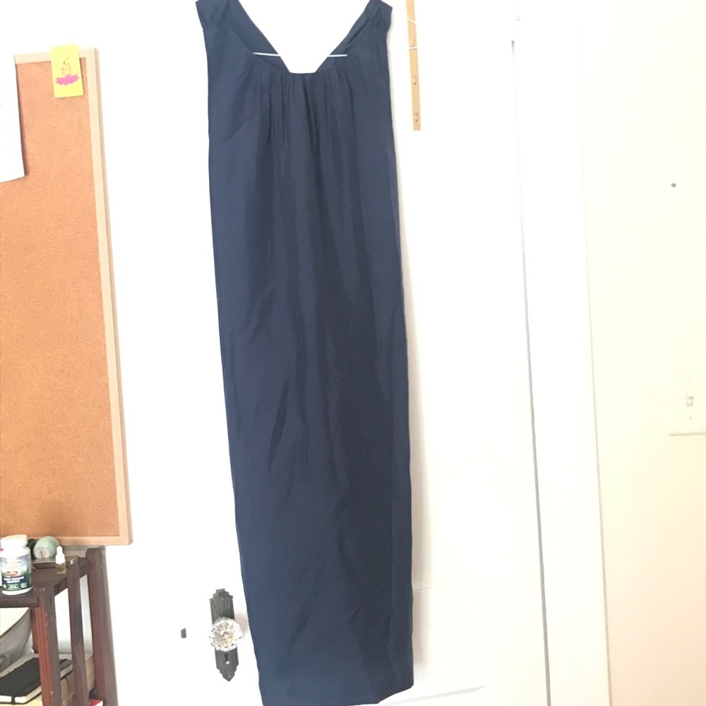 Navy blue silk dress